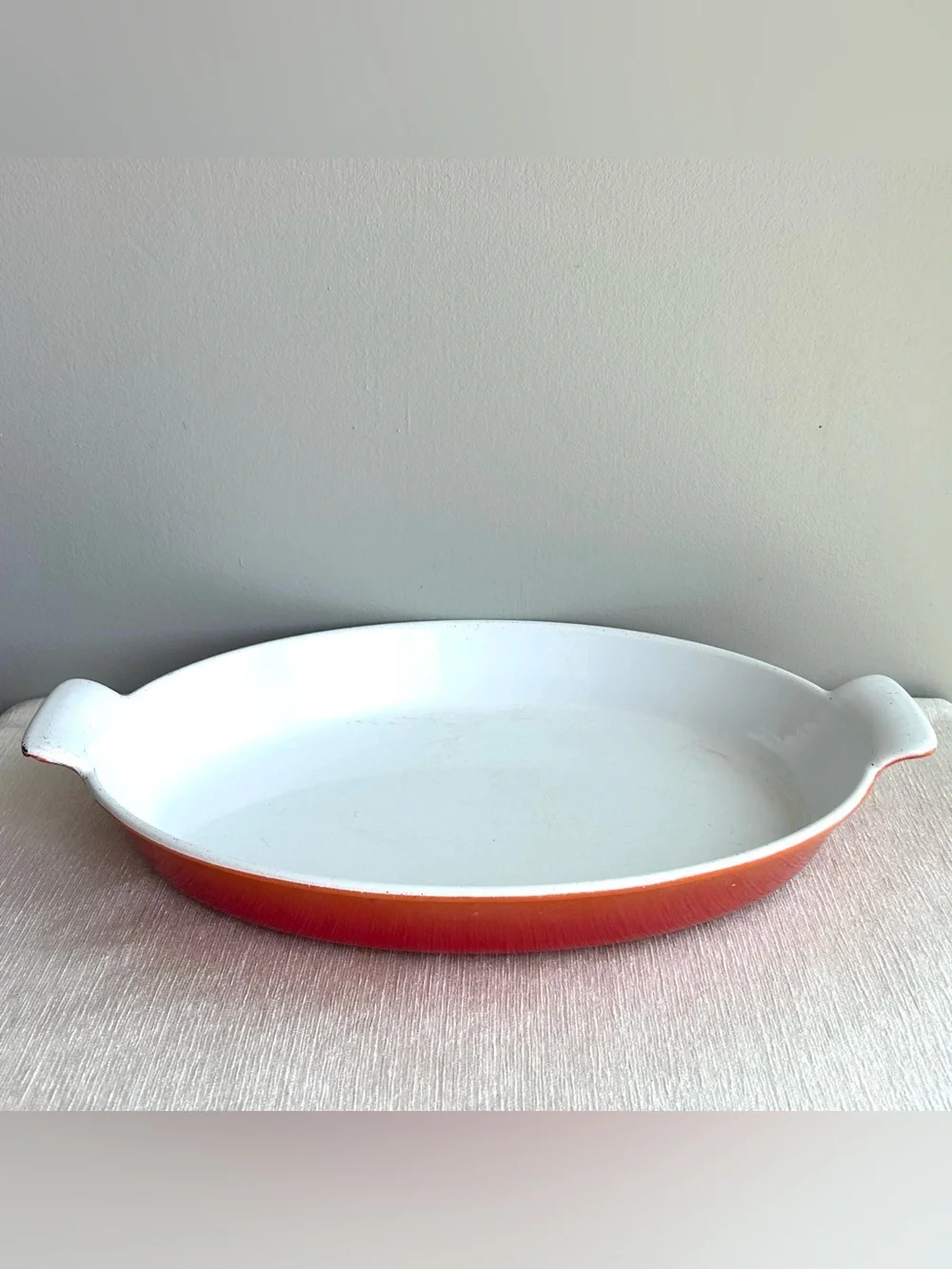 VTG DESCOWARE oval au gratin cast iron/enamel baking dish BELGIUM ⭐️⭐️⭐️⭐️⭐️